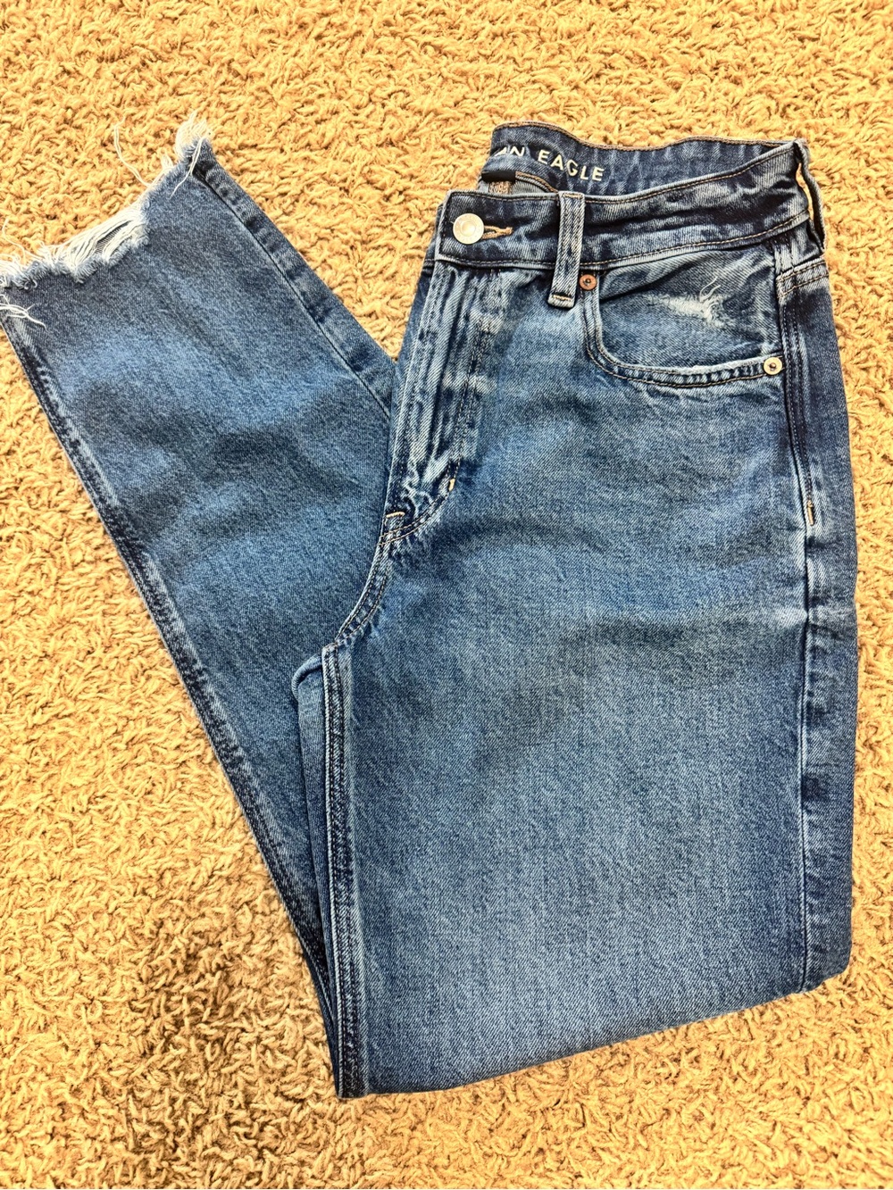 American Eagle Outfitters High-Rise Blue Denim Mom Jeans